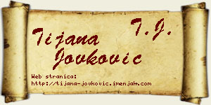 Tijana Jovković vizit kartica